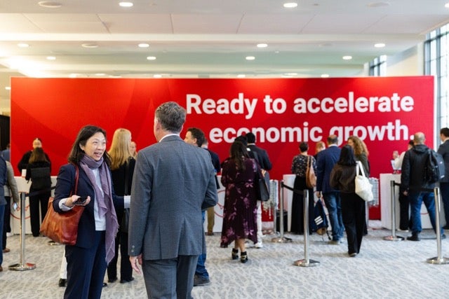 Delegates at the registration area at The 2026 SUMMIT