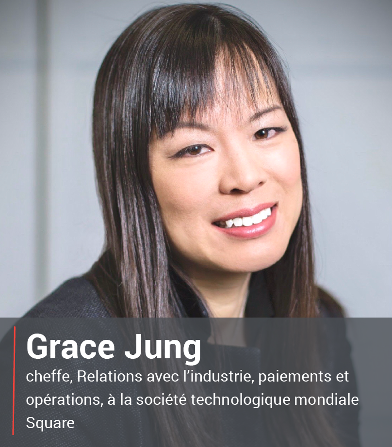 Grace Jung headshot with title in French