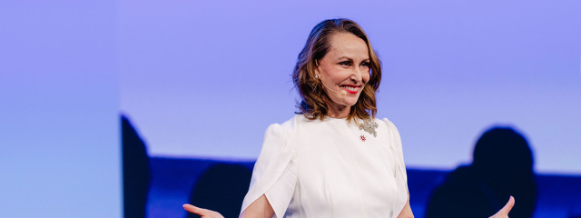 Susan Hawkins on the main stage at The 2025 SUMMIT