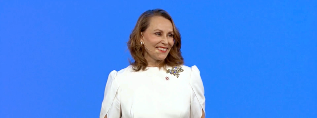 Susan Hawkins delivering her opening speech at The 2025 SUMMIT