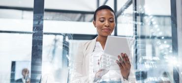 Professional woman on tablet
