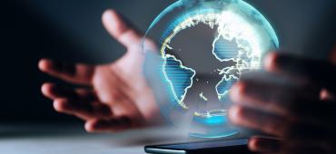 Globe and hands
